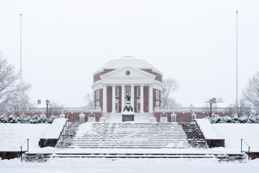 the rotunda during a snow storm