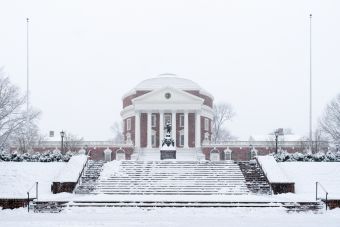 the rotunda during a snow storm